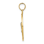 14K w/Rhodium Oval Cherub W/ Heart Charm