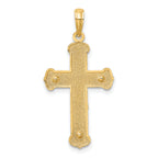 14K Two-tone Engraved Crucifix Charm