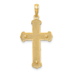 14K Two-tone Engraved Crucifix Charm