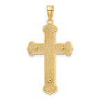 14K Two-tone Engraved Crucifix Charm