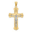 14K Two-tone Engraved Crucifix Charm