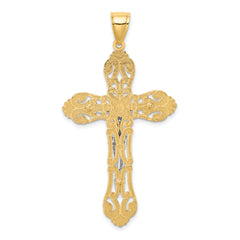 14K Two-tone Crucifix Charm