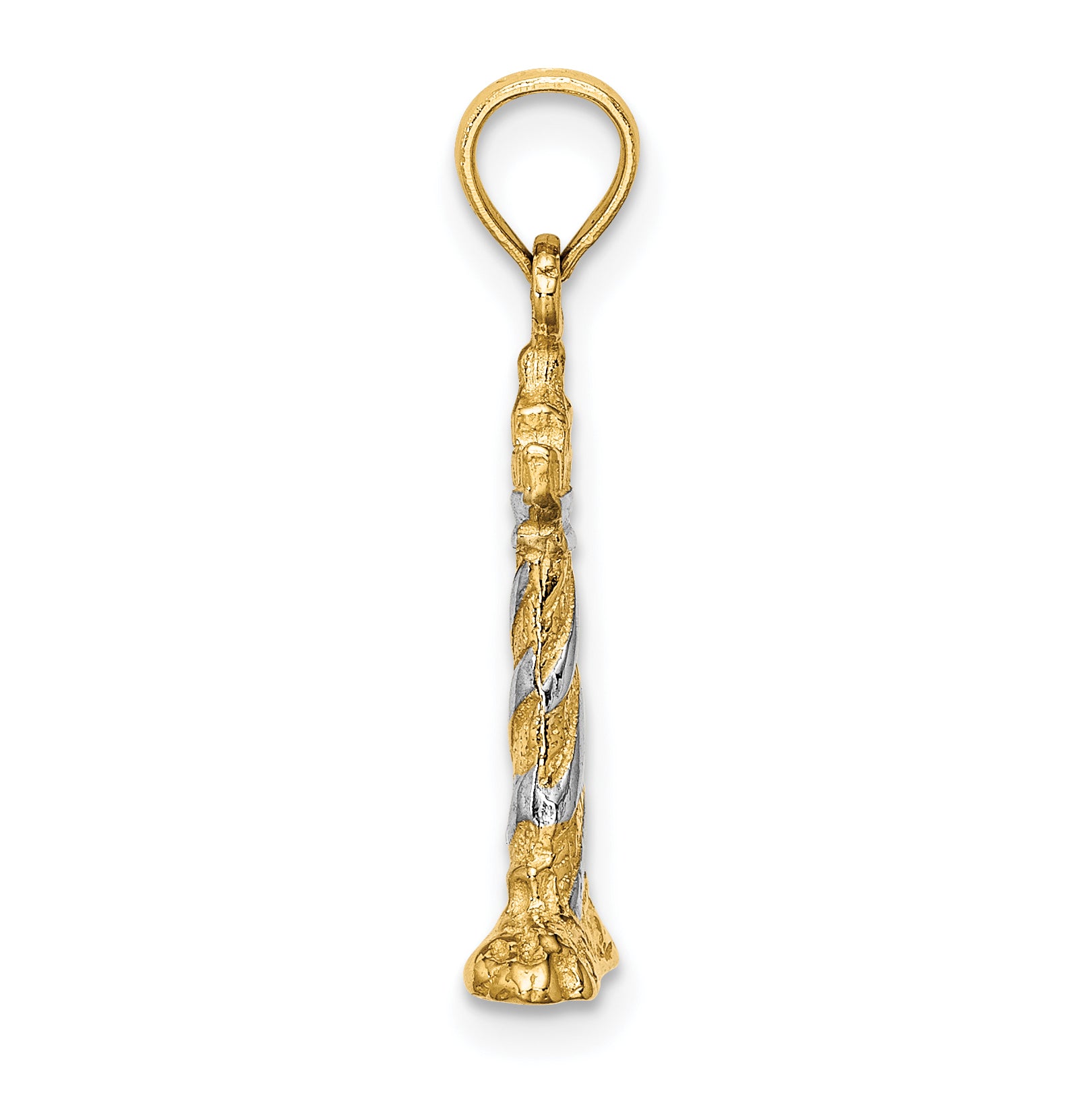 14K W/Rhodium 3-D Lighthouse Charm