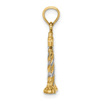 14K W/Rhodium 3-D Lighthouse Charm