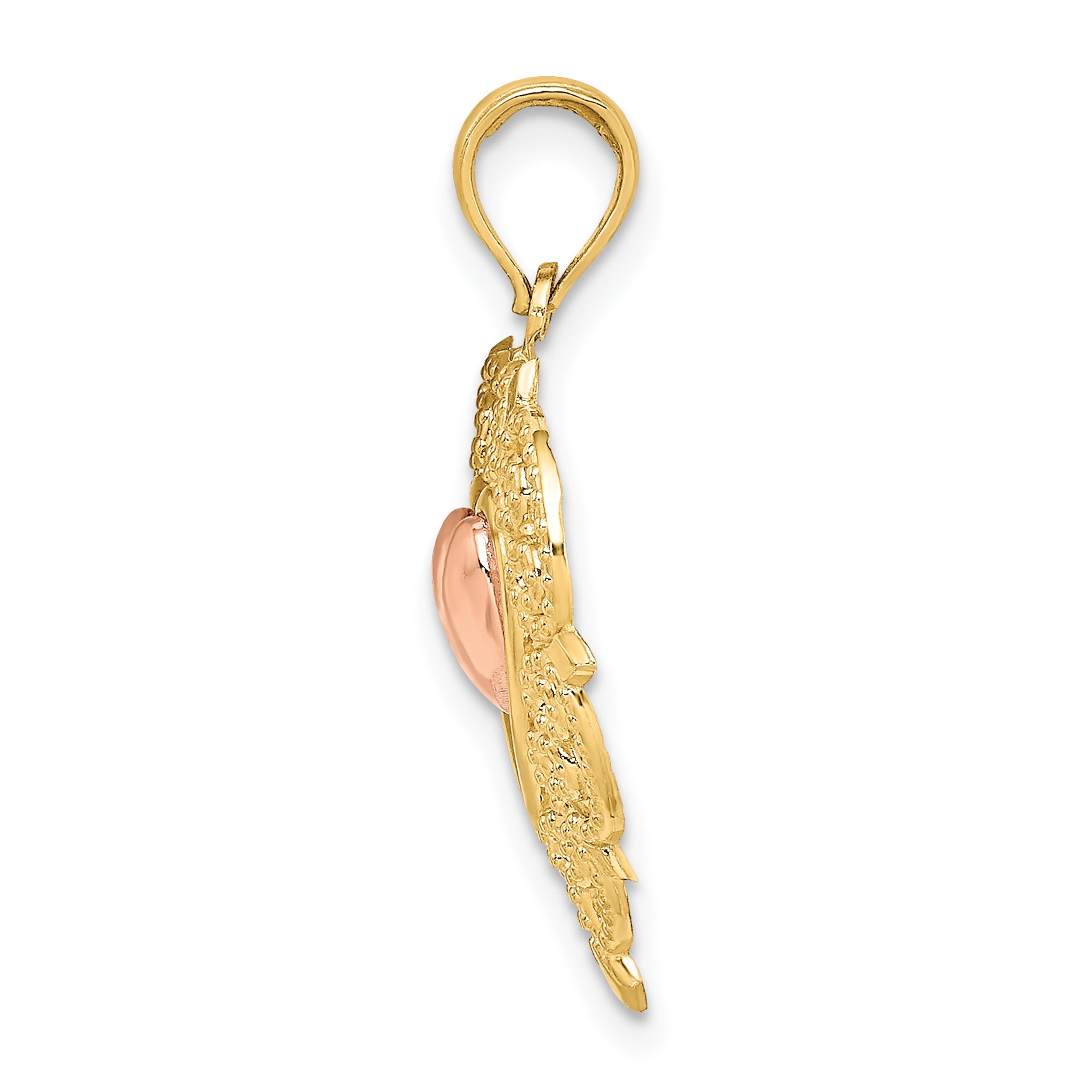 14k Yellow and Rose Gold Heart w/ Lace Trim Charm Secondary image