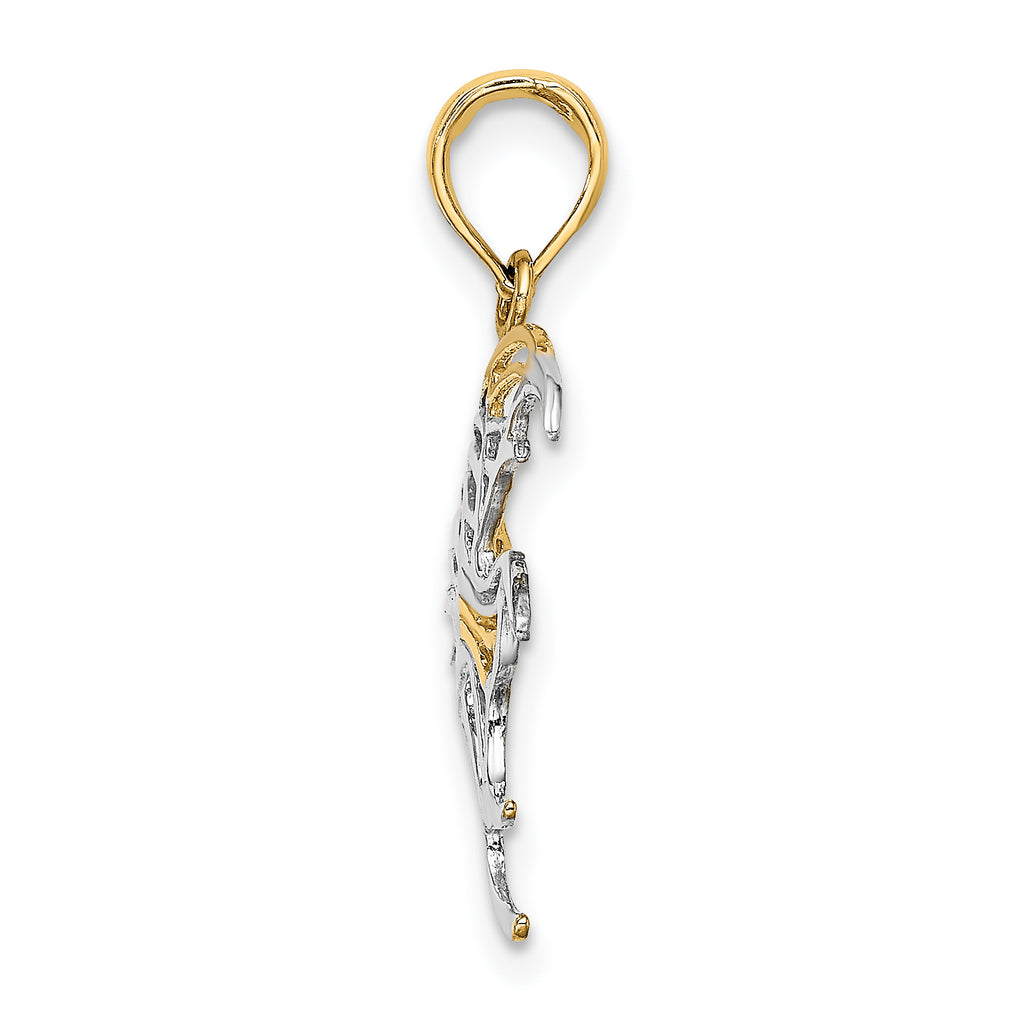 14k w/ Rhodium Cut-Out Angelfish Charm