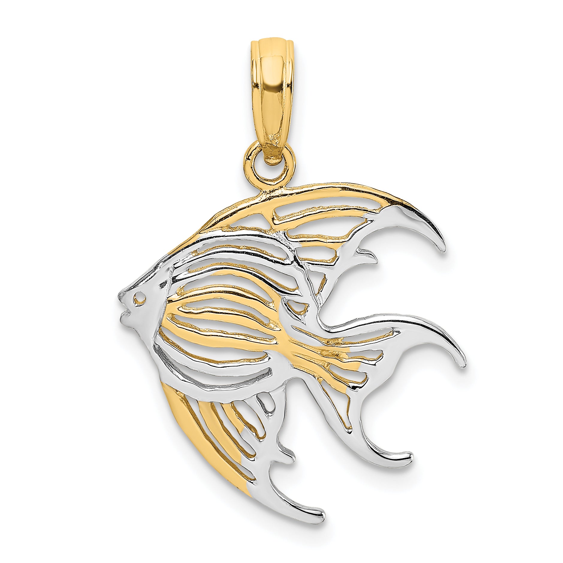 14k w/ Rhodium Cut-Out Angelfish Charm Main image