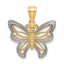 14k w/Rhodium Butterfly w/ White Beaded Wings Charm