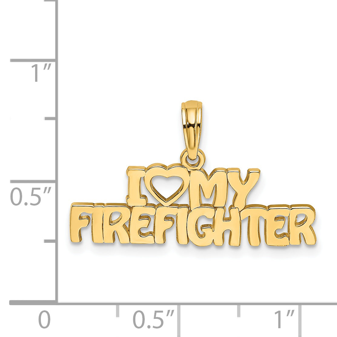 14k I HEART MY FIREFIGHTER Charm