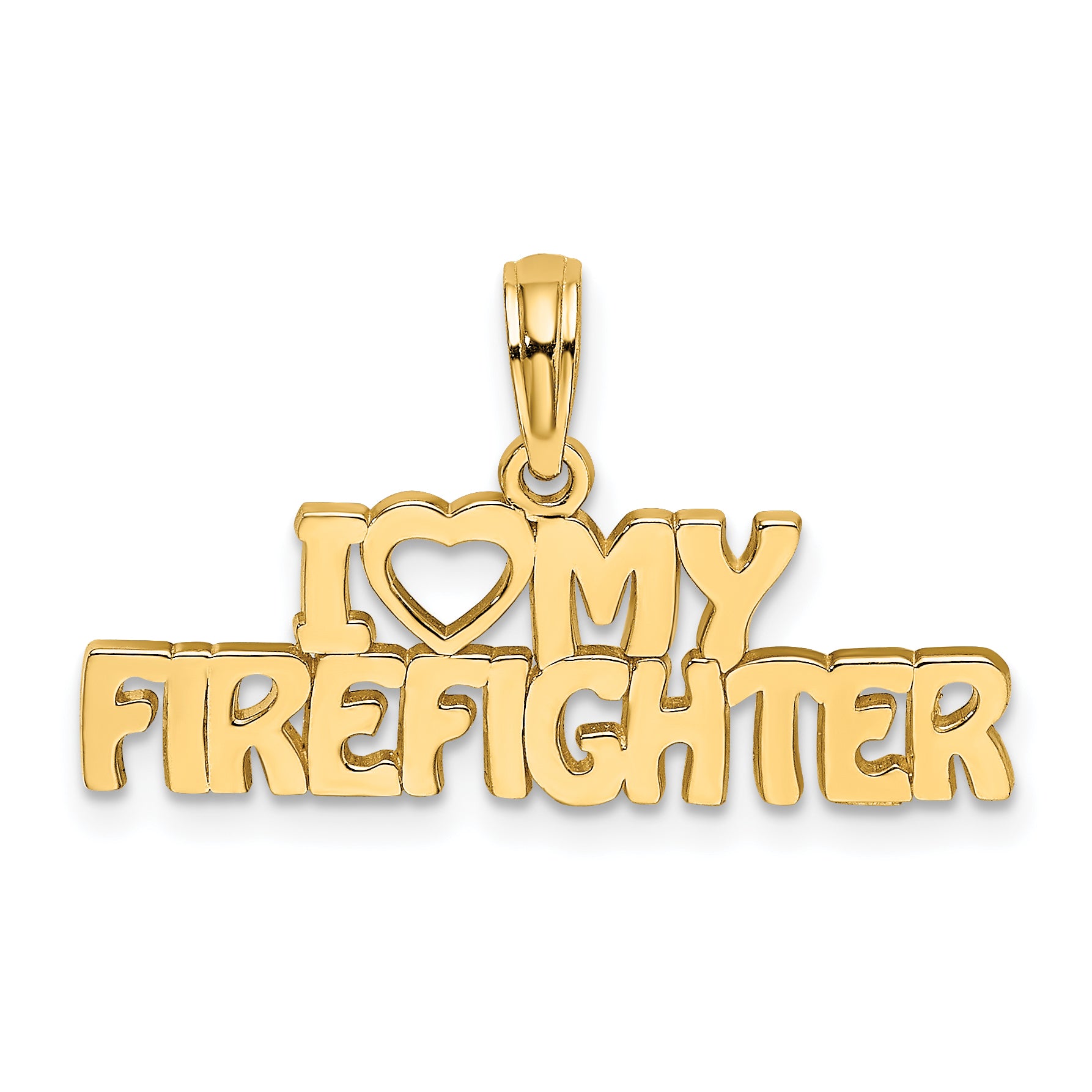 14k I HEART MY FIREFIGHTER Charm Main image