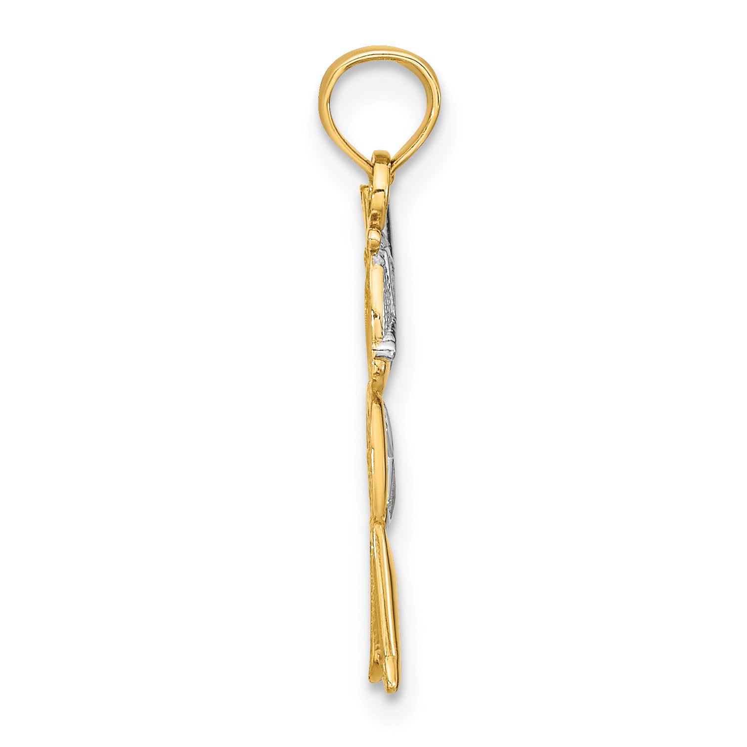 14K Textured w/Rhodium Boy Charm