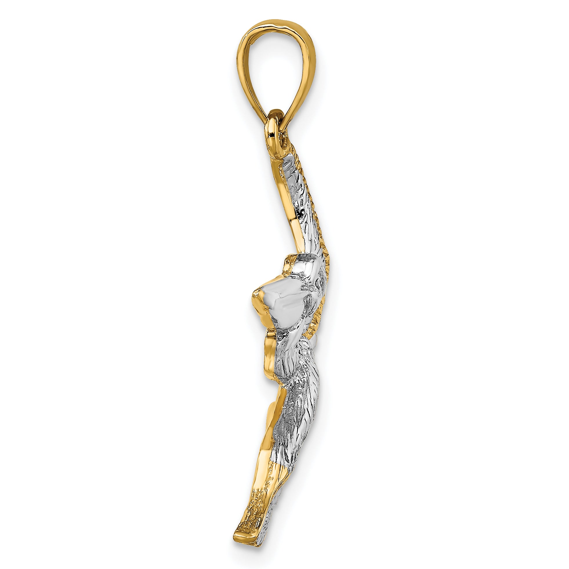 14K with White Rhodium Flying Pelican Charm Secondary image
