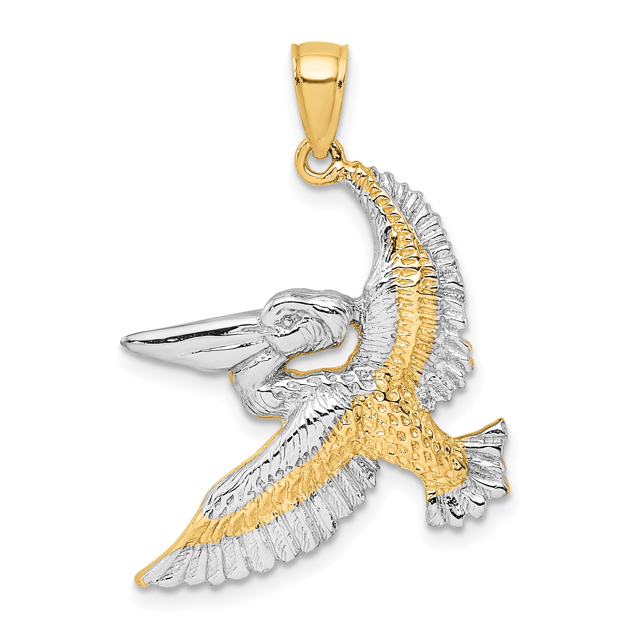 14K with White Rhodium Flying Pelican Charm Main image