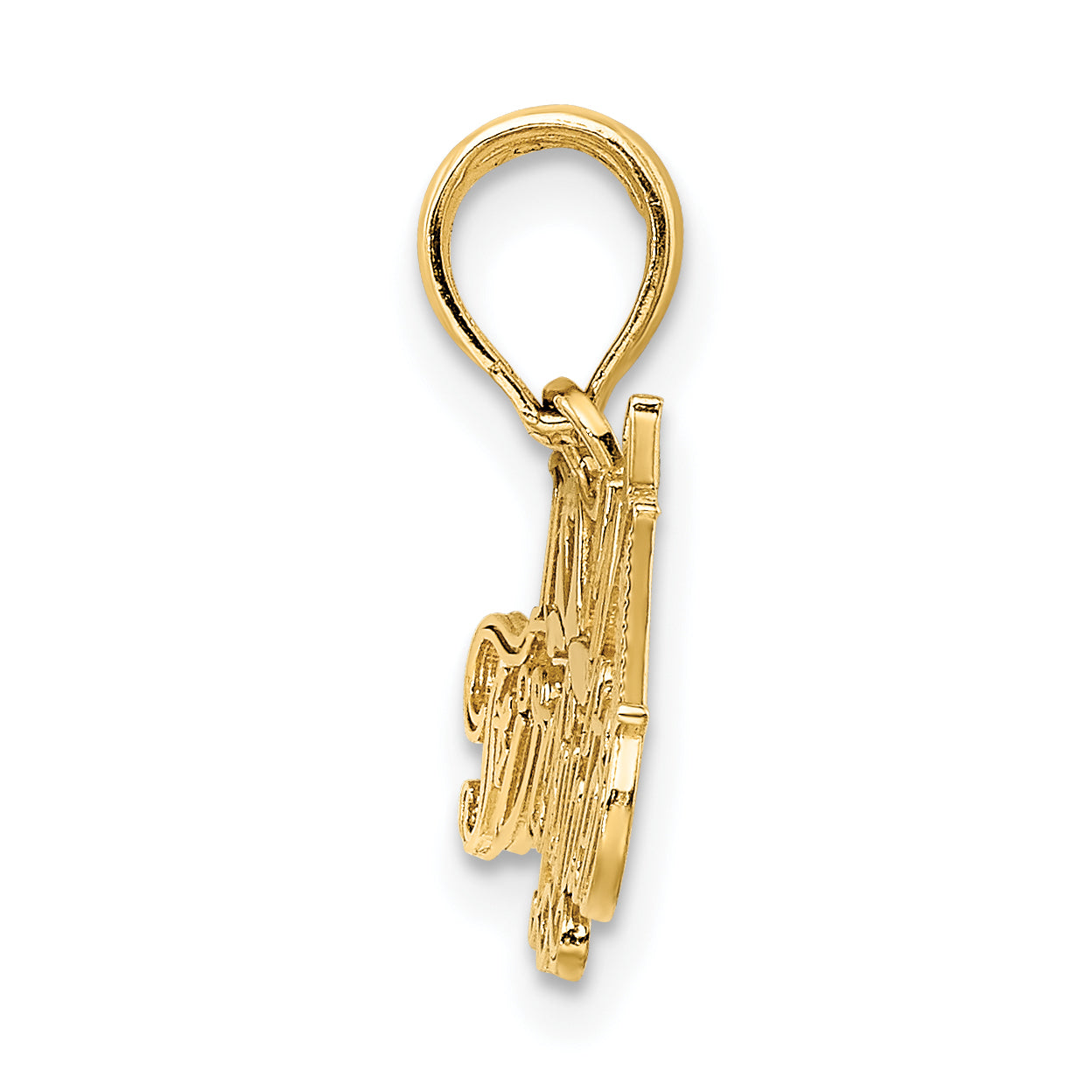 14k I HEART MY FIREFIGHTER Charm Secondary image