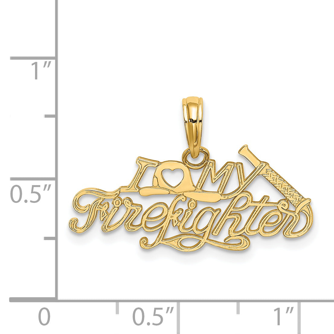 14k I HEART MY FIREFIGHTER Charm