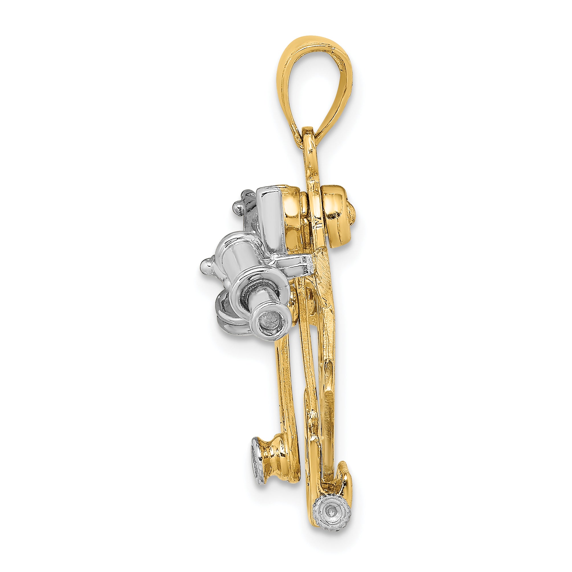 14k Two-tone 3-D Moveable Sextant Charm Secondary image