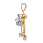 14k Two-tone 3-D Moveable Sextant Charm
