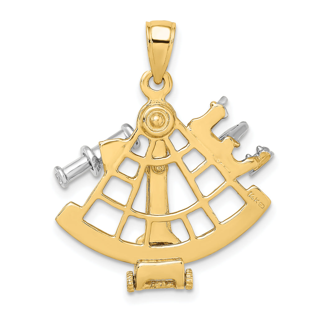 14k Two-tone 3-D Moveable Sextant Charm