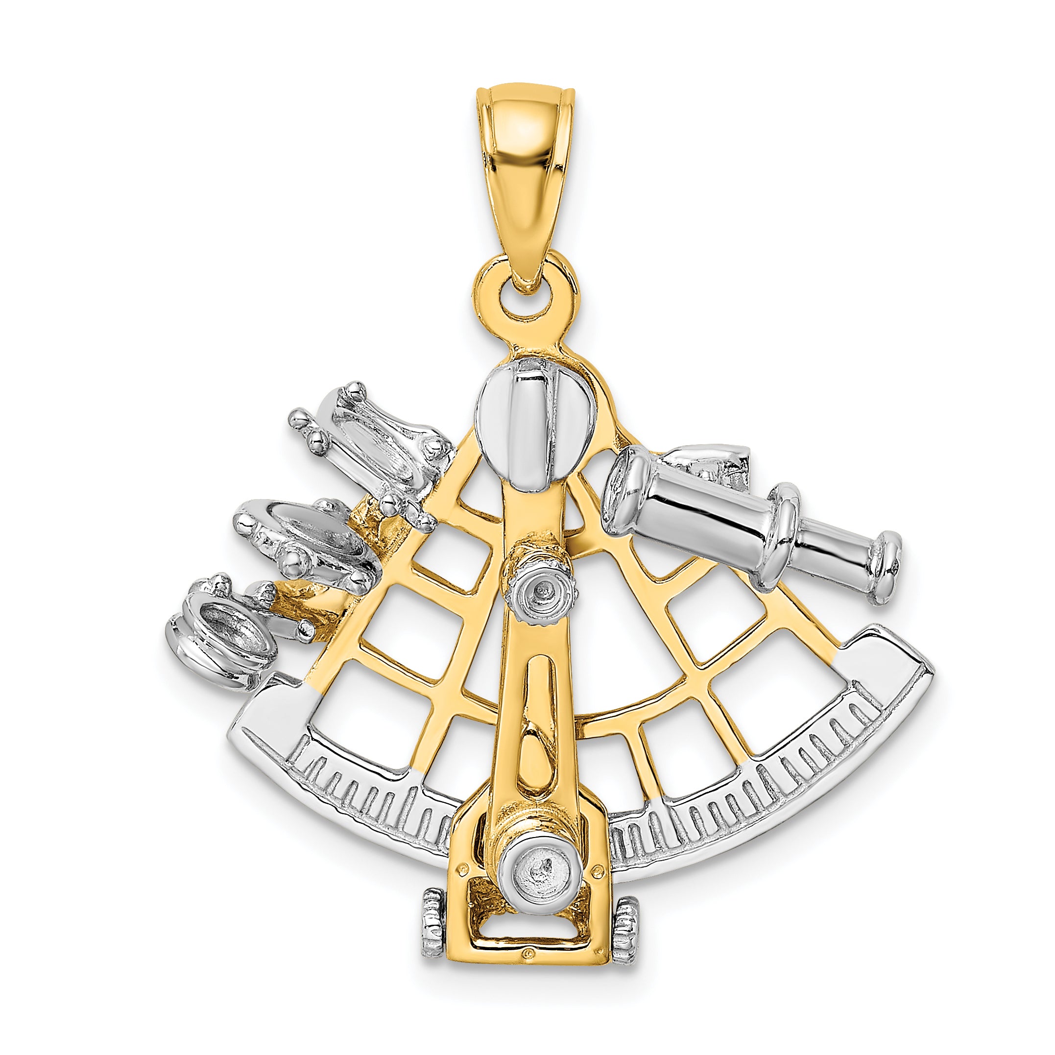 14k Two-tone 3-D Moveable Sextant Charm Main image