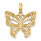 14k w/Rhodium Butterfly w/ White Beaded Wings Charm