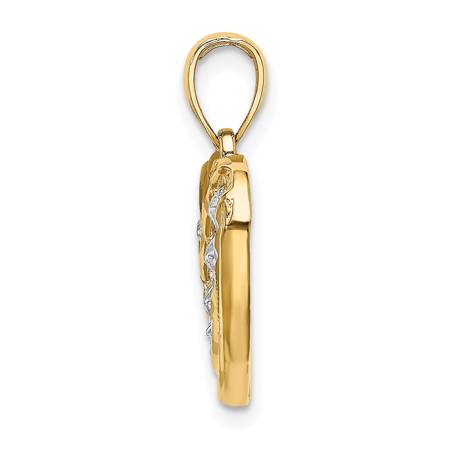 14k w/Rhodium Stars and Stripes Heart Charm Secondary image