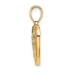 14k w/Rhodium Stars and Stripes Heart Charm