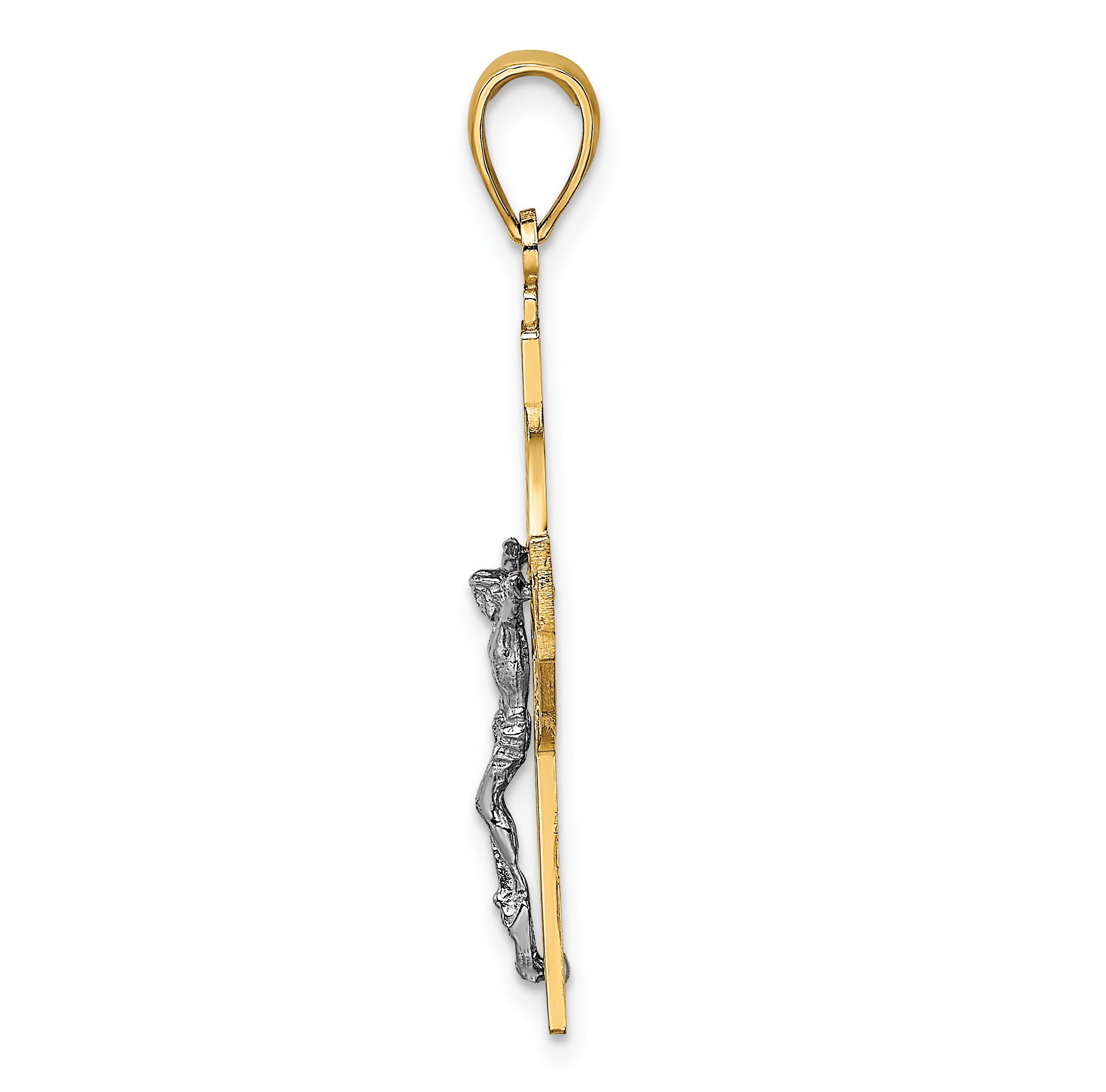 14k Two-tone Celtic Crucifix w/ Eternity Circle Charm Secondary image