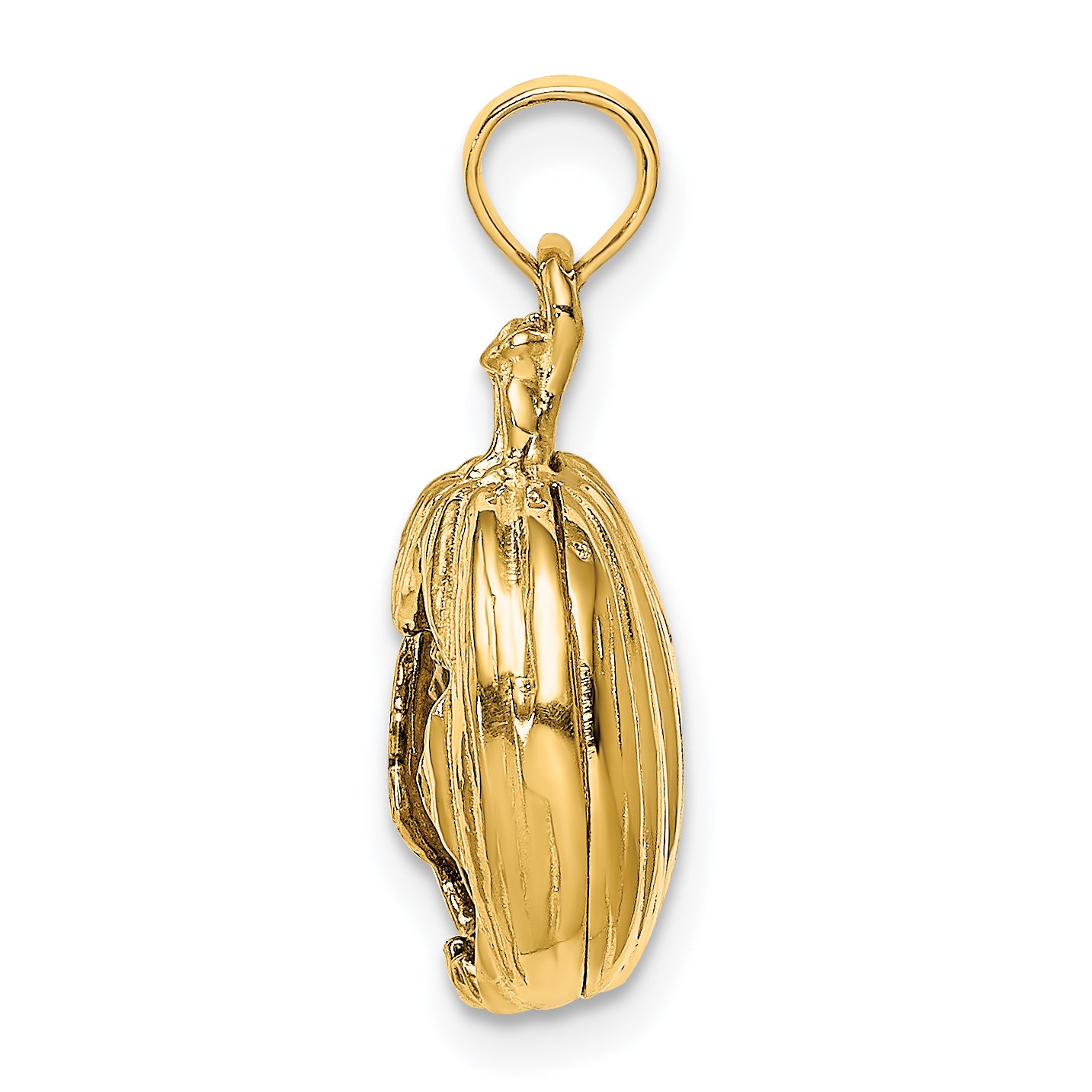 14k w/Rhodium 3-D Jack-o-Lantern w/Enameled Black Cat and Moon Charm Secondary image