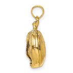 14k w/Rhodium 3-D Jack-o-Lantern w/Enameled Black Cat and Moon Charm