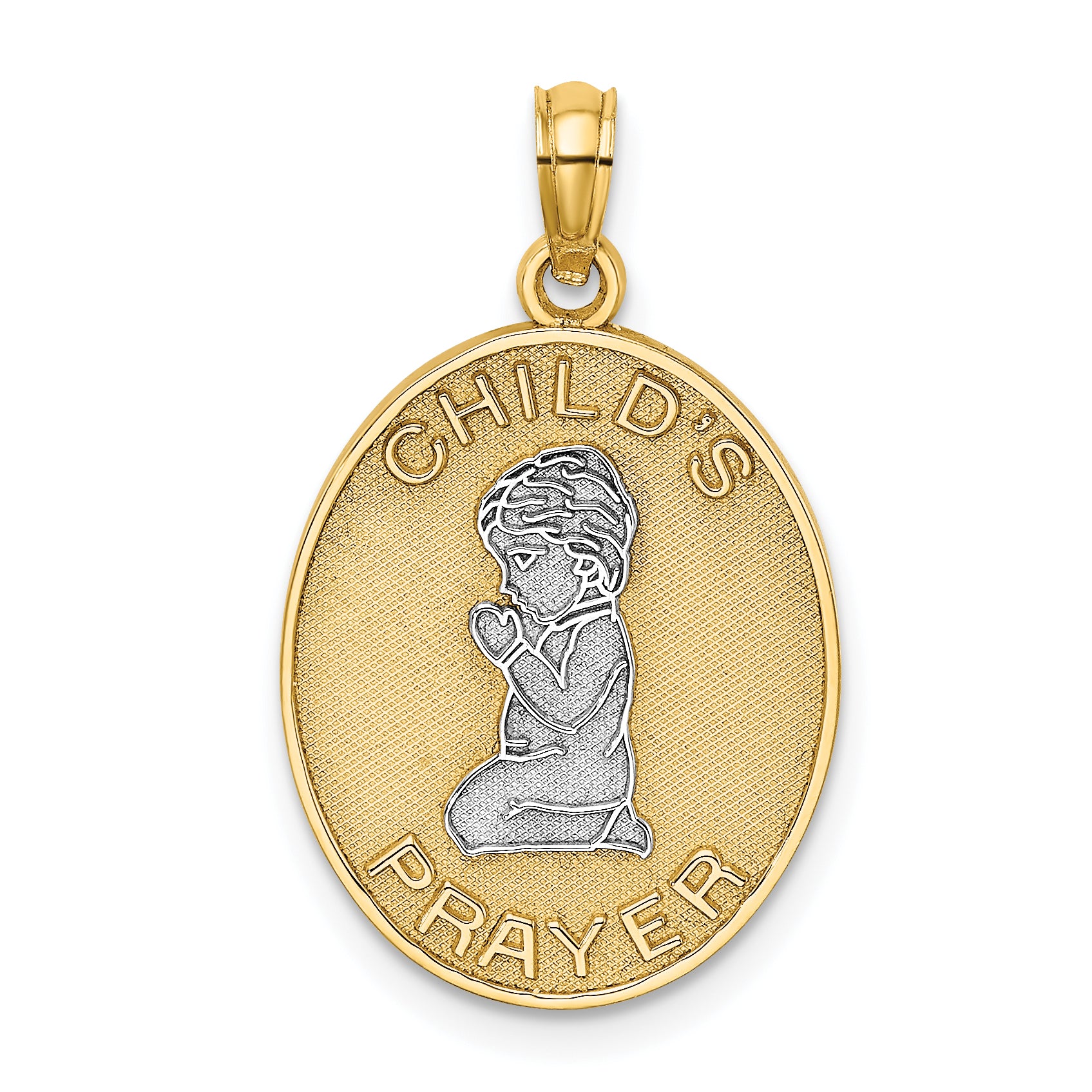 14k w/Rhodium Reversible CHILDS PRAYER w/Boy Charm Main image