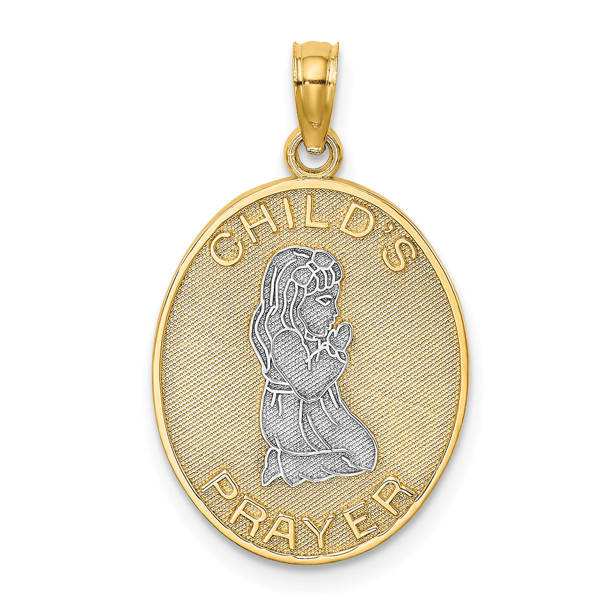 14k w/Rhodium Reversible CHILDS PRAYER w/Girl Charm
