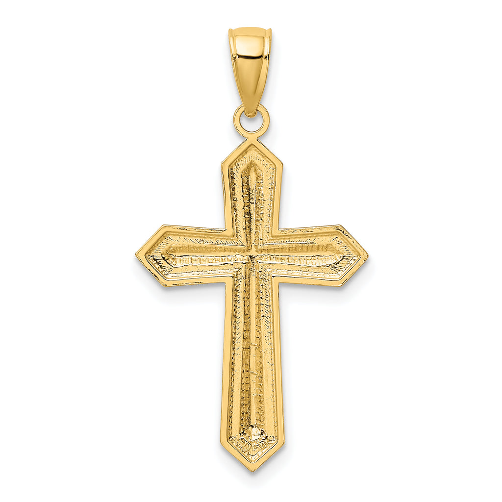 14K W/ Rhodium Center Cross Charm