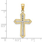 14K W/ Rhodium Center Cross Charm