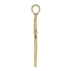 14K W/ Rhodium Cross Charm