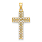 14K W/ Rhodium Cross Charm