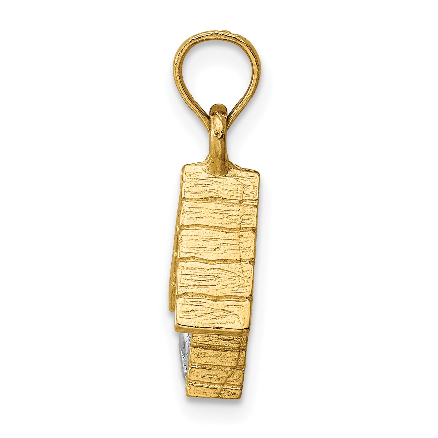 14k Two-tone 3-D Dog Inside Dog House Charm Secondary image