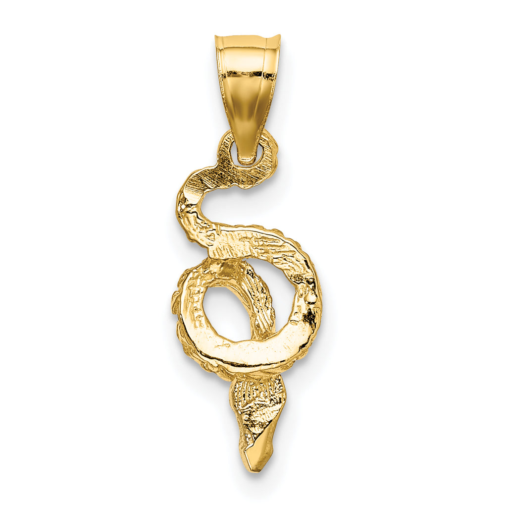 14k w/Rhodium Coiled Snake Charm