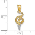 14k w/Rhodium Coiled Snake Charm