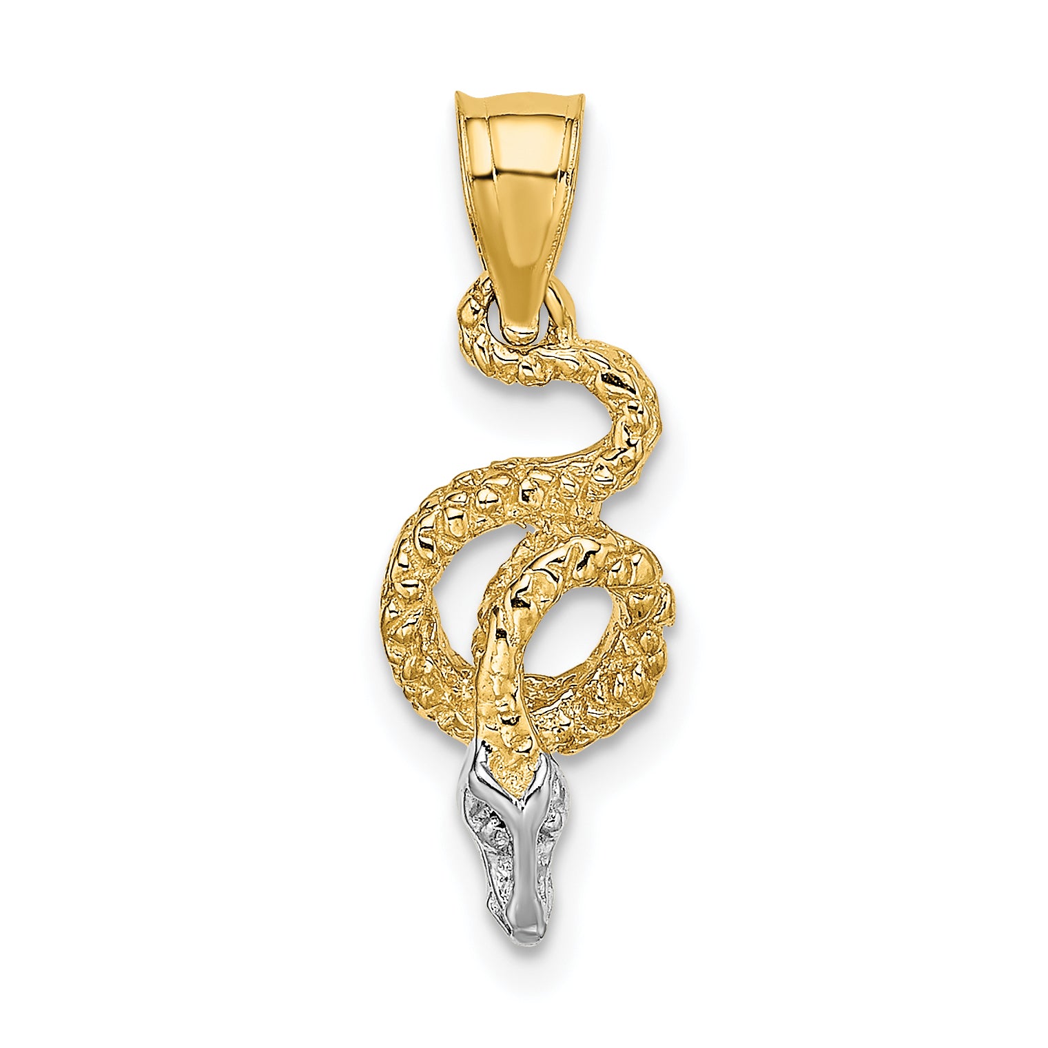14k w/Rhodium Coiled Snake Charm Main image