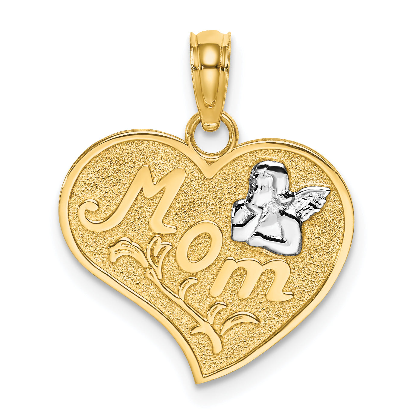 14k w/Rhodium MOM and Angel Heart Charm Main image