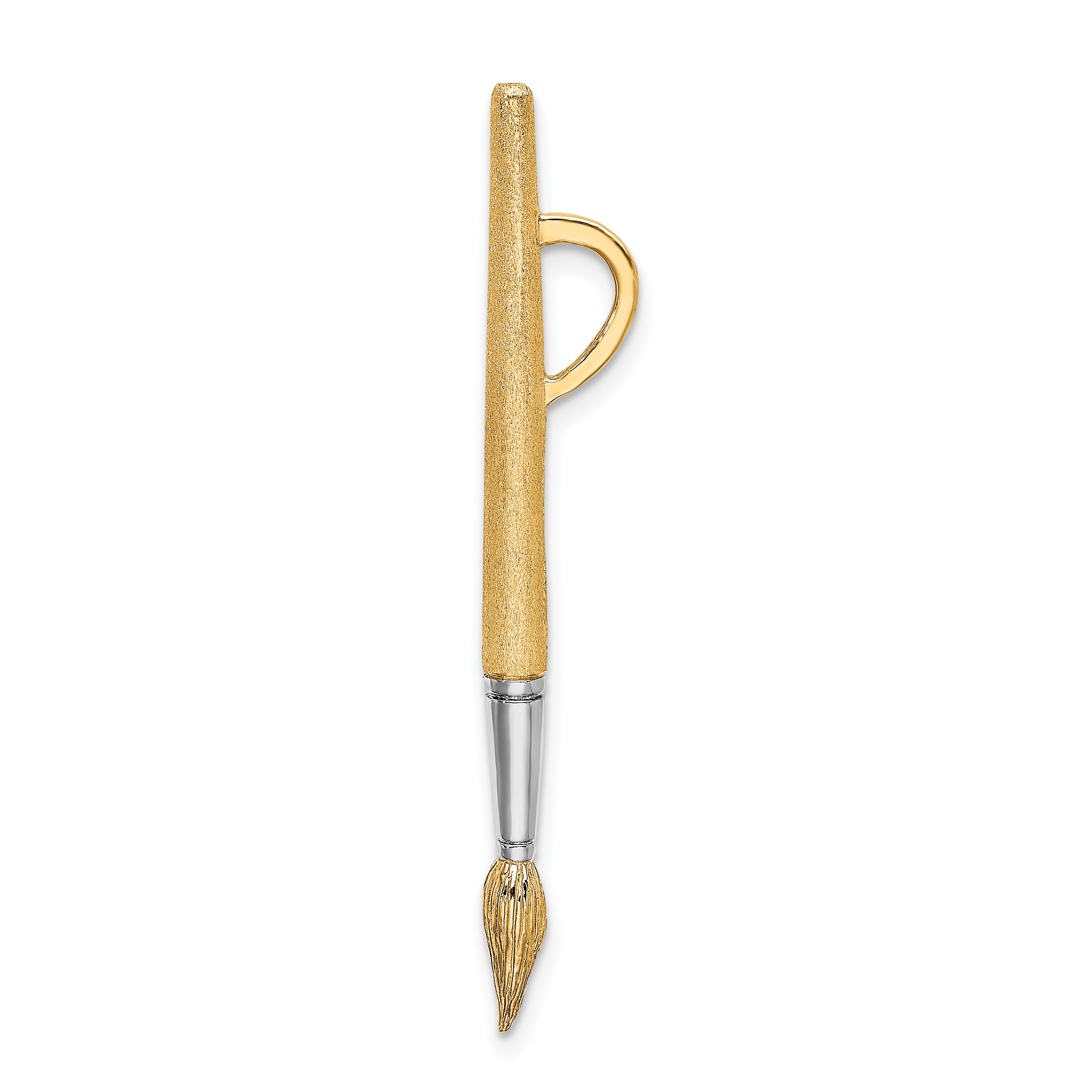 14K w/Rhodium  3-D Water Paint Brush Charm Secondary image