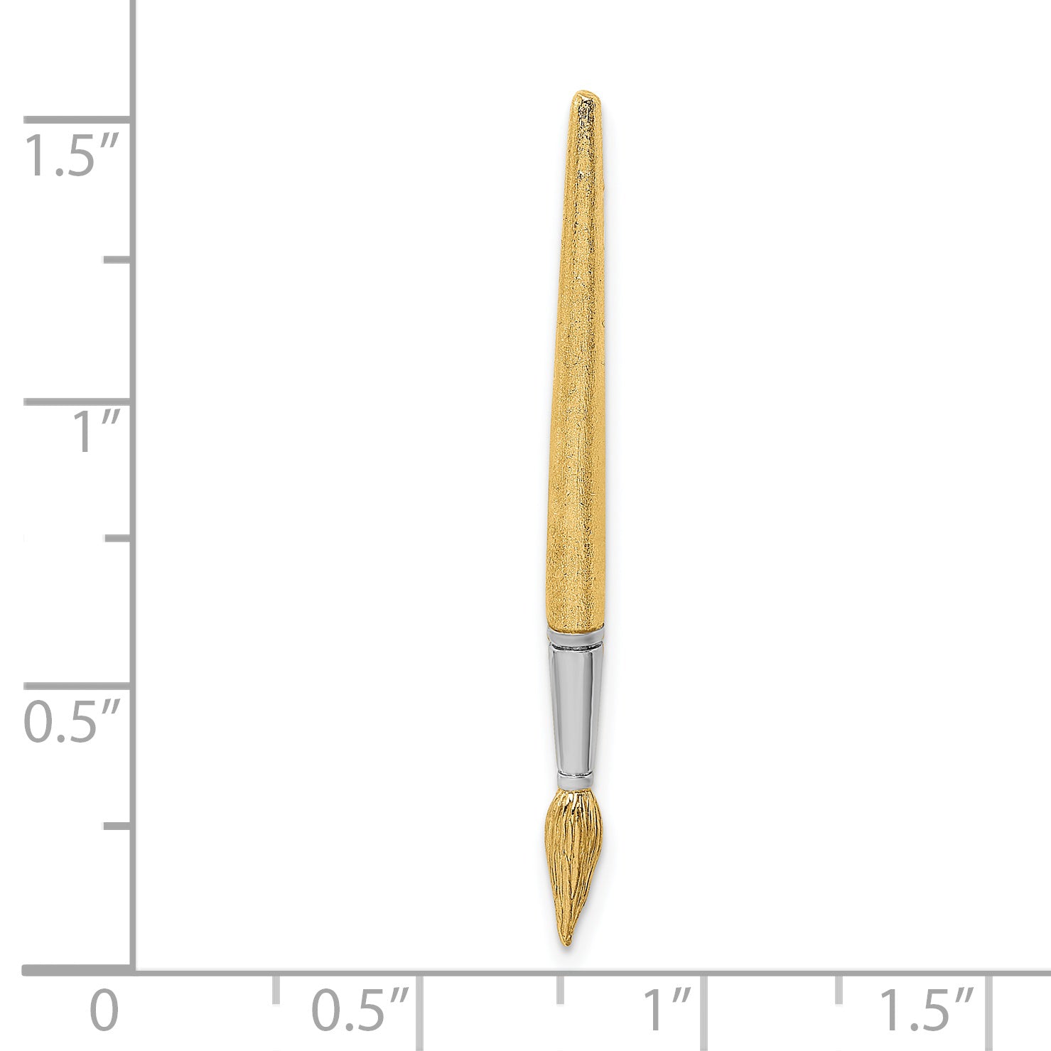 14K w/Rhodium  3-D Water Paint Brush Charm