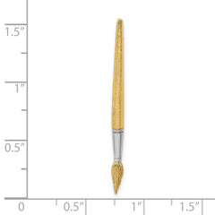 14K w/Rhodium  3-D Water Paint Brush Charm