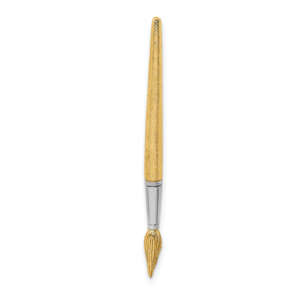 14K w/Rhodium  3-D Water Paint Brush Charm