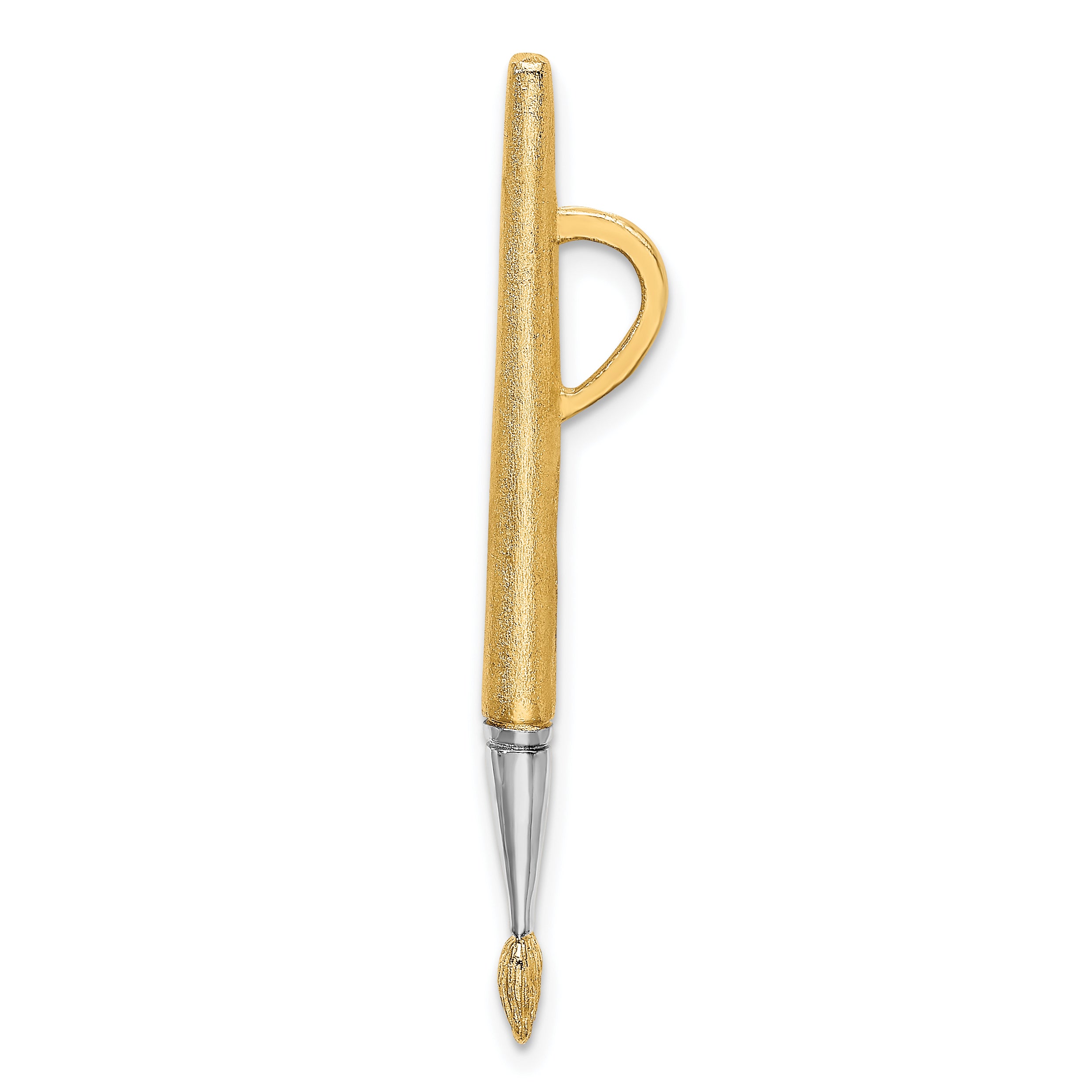 14K w/Rhodium  3-D Oil Paint Brush Charm Secondary image