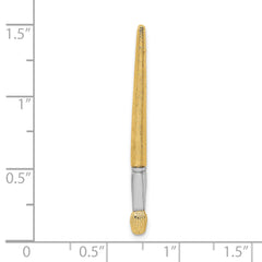 14K w/Rhodium  3-D Oil Paint Brush Charm