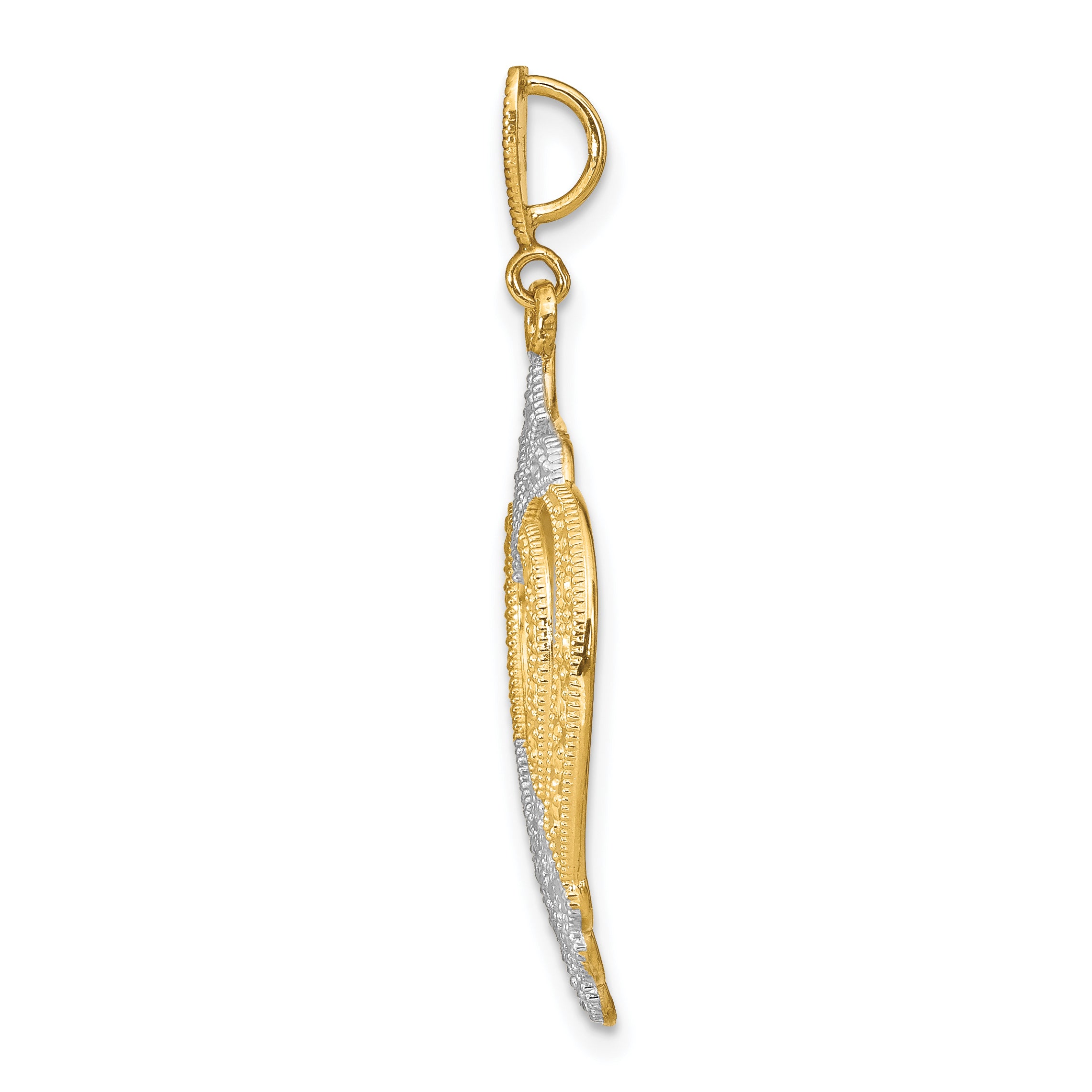 Cut-Out Heart Charm in 14K Two-Tone Gold, 38mm Secondary image