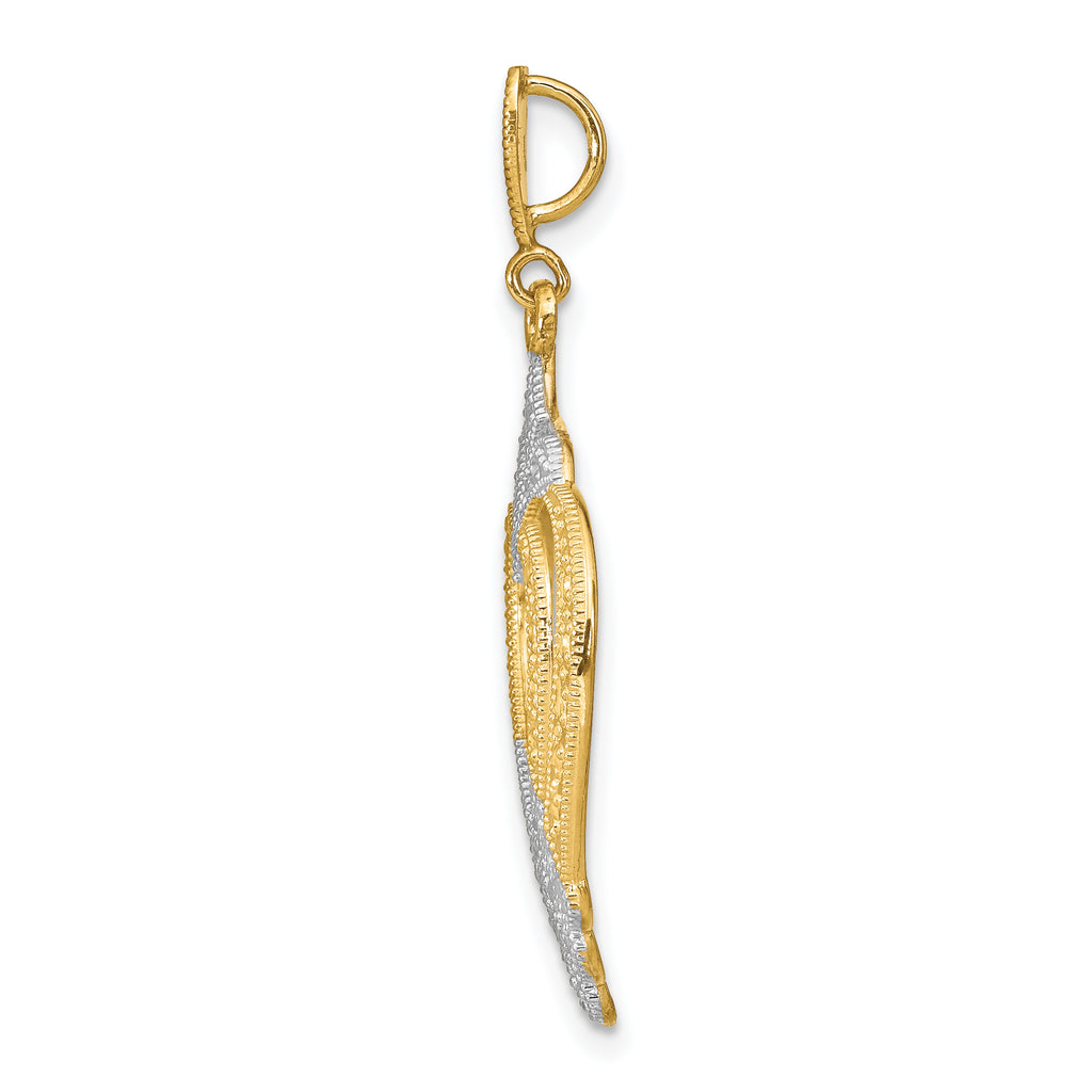 Cut-Out Heart Charm in 14K Two-Tone Gold, 38mm - Sophia Jewelers