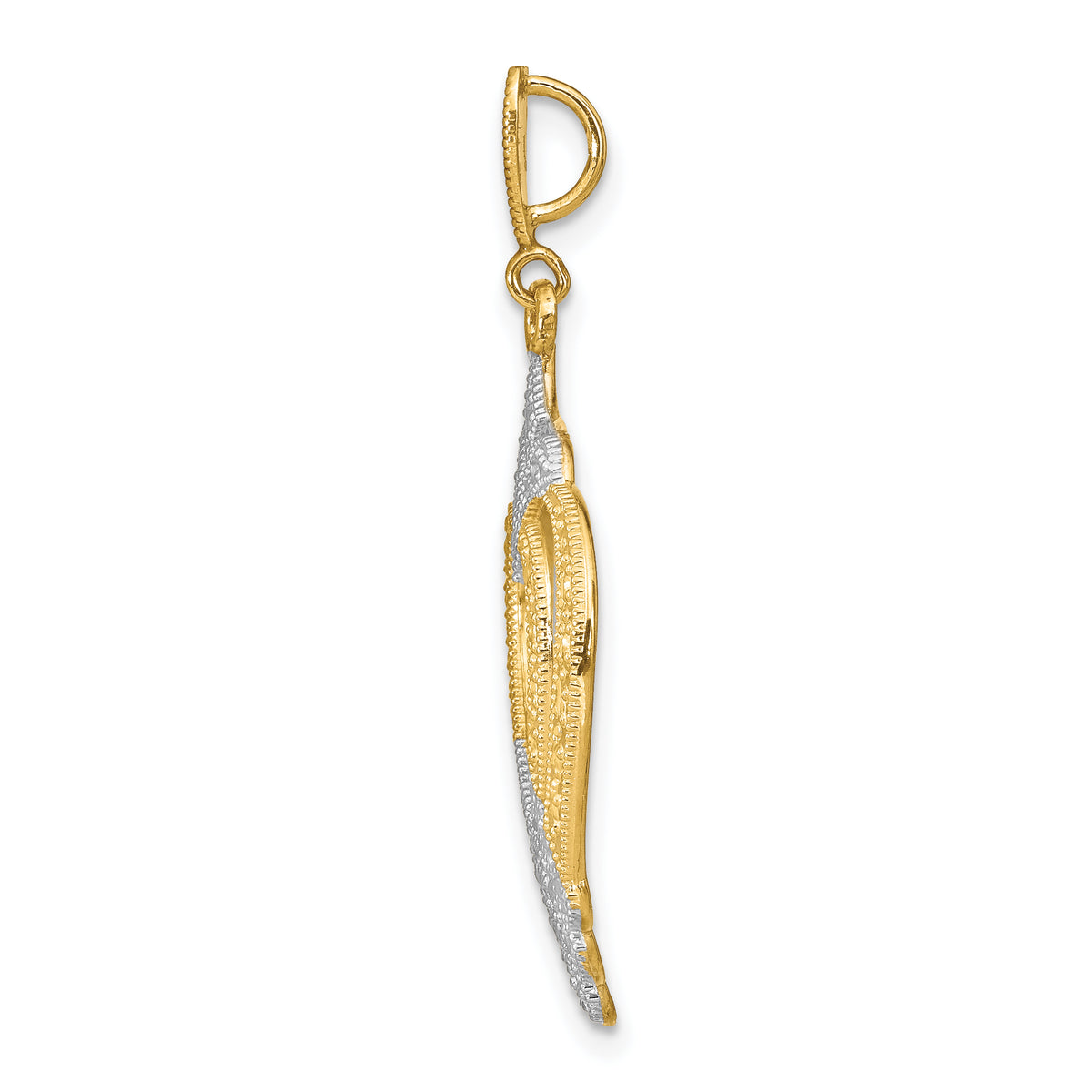 Cut-Out Heart Charm in 14K Two-Tone Gold, 38mm - Sophia Jewelers