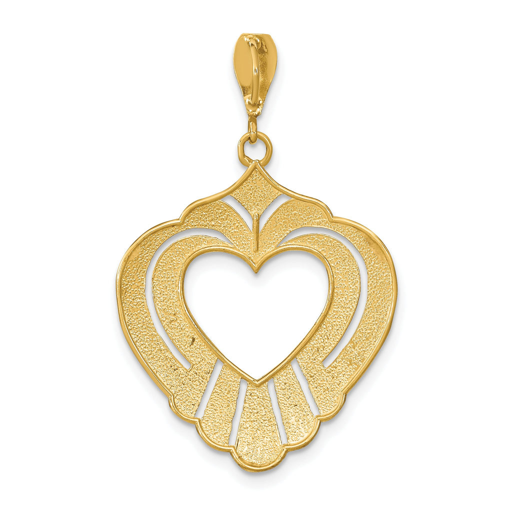 Cut-Out Heart Charm in 14K Two-Tone Gold, 38mm - Sophia Jewelers